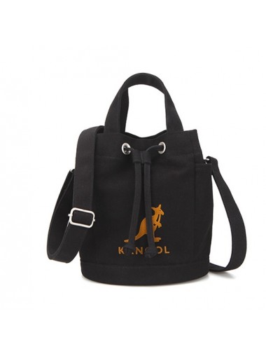 Kangol Flocking Simbol Canvas Bucket Bag- Black 3791